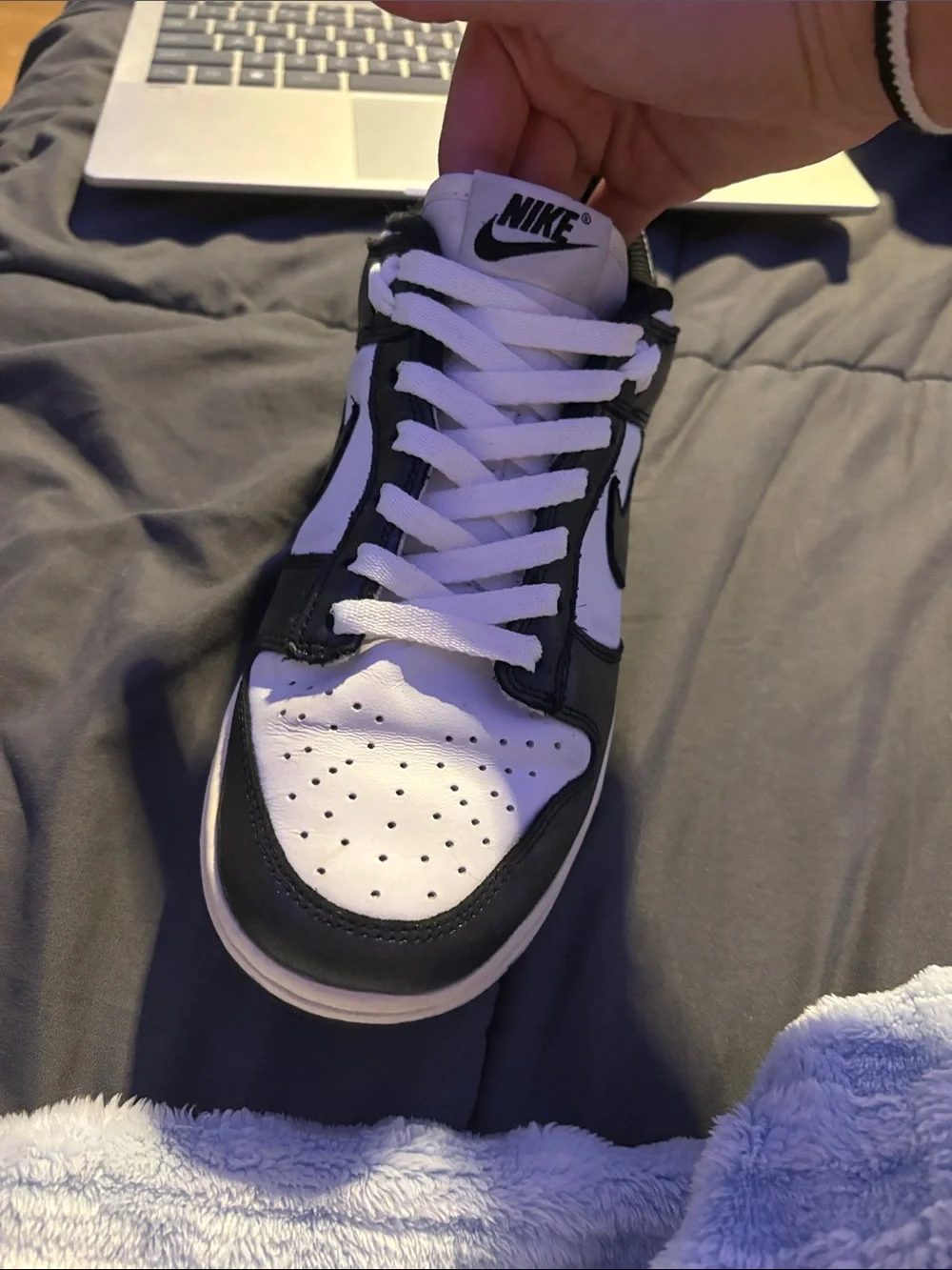 Nike Black and White Athletic Sneakers with QR Tag